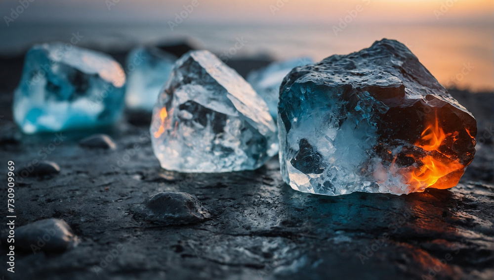 Stone of fire, stone of ice. generative AI