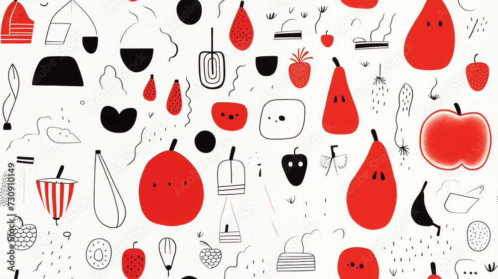 Seamless repetitive pattern abstract illustration of fruits figures. Wallpaper. Background. Seamless repetitive pattern abstract illustration of fruits figures. Wallpaper. Background.