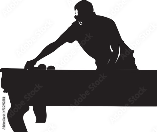 Vector illustration silhouette of the people playing in the billiards