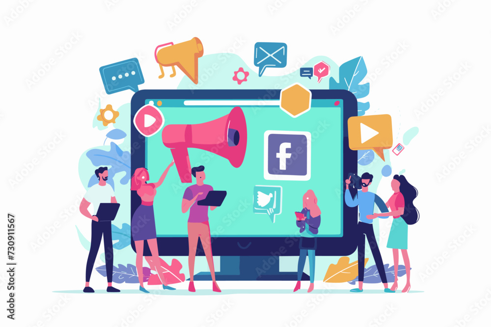Innovative Content Creation, Influencer Marketing and Audience Growth, Social Media Strategy and Viral Campaign Concept, Creators Producing Engaging Posts.