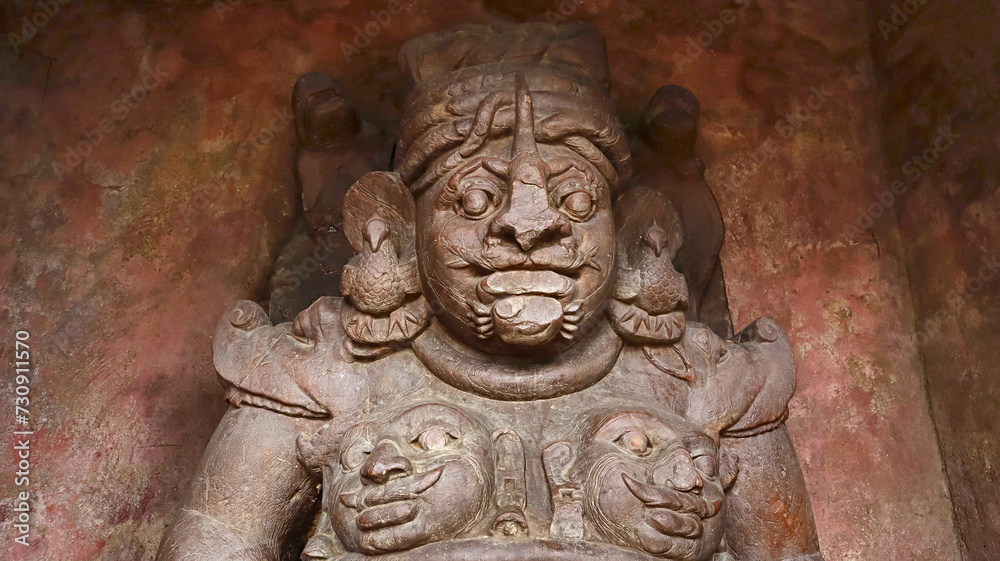 Closeup of Rudra Shiva, Devrani Jethani Temple, Amerikapa, Chhattisgarh, India.
