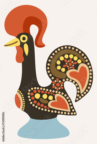 Portuguese rooster of Barcelos. Vector isolated illustration. photo