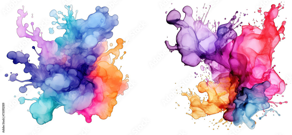 colorful splashes PNG Set Collection