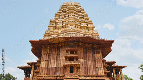 Backside View of Shikhara and Garbhagriha of Kakatiya Rudreshwara Temple, Palampet, Warangal, Telangana, India... photo