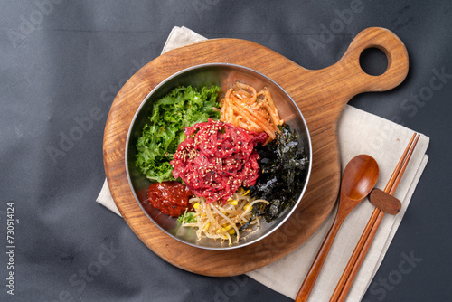Korean food, Korean beef, beef, bibimbap, rice soup, raw meat, kimchi stew, stew, beef tartare, side dishes, spicy, tofu