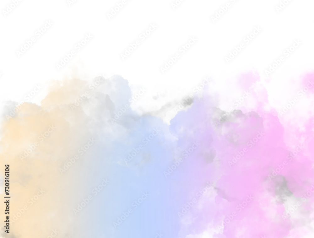 pastel coloured cloudscape on transparent background clipart