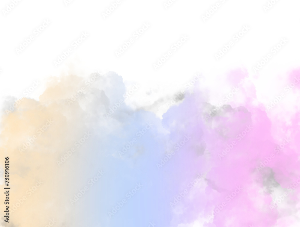 Fototapeta premium pastel coloured cloudscape on transparent background clipart