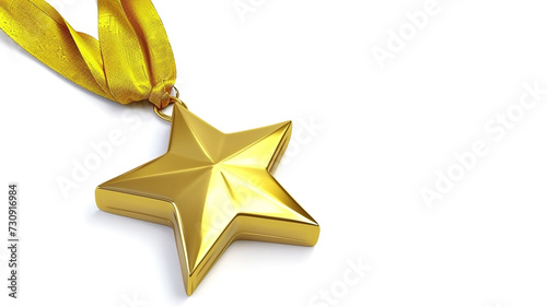 Gold star with ribbon