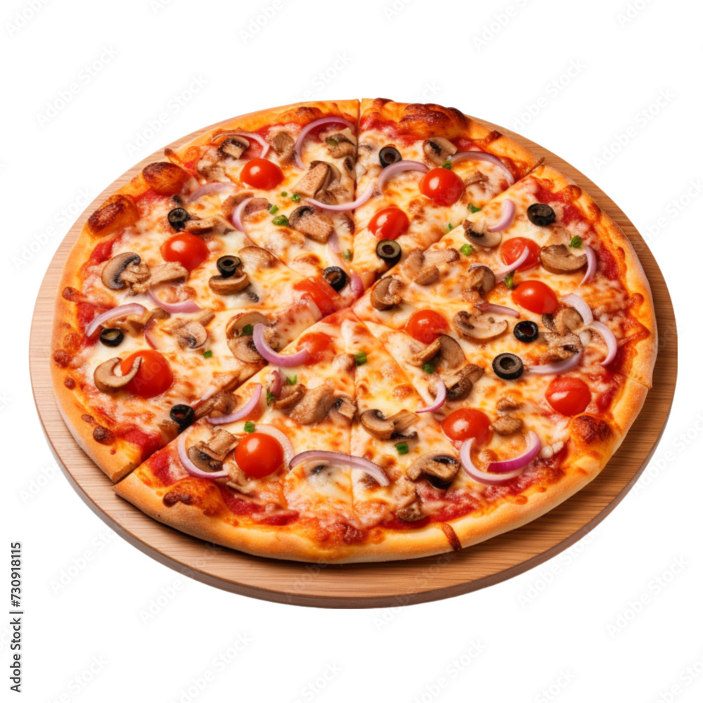 pizza isolated on white background. With clipping path. 