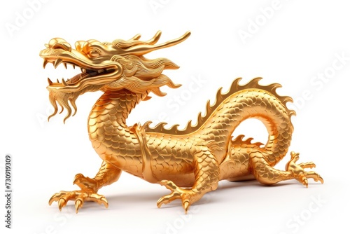 Golden Chinese dragon. A symbol of luck and prosperity during Chinese New Year celebrations.