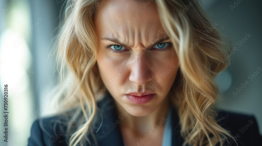 怒っているビジネスウーマン　外国人