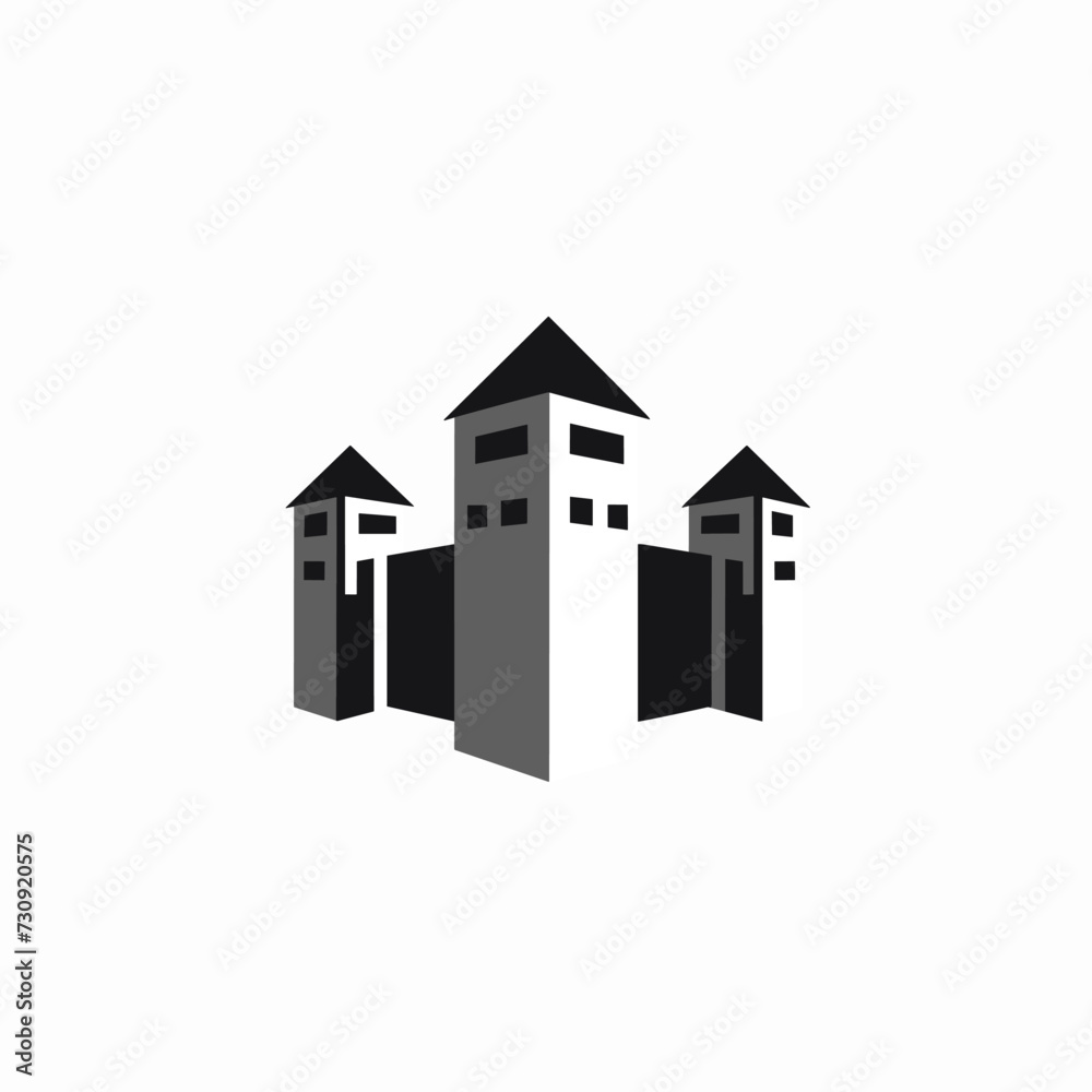 Buildings renovation organization monochrome line logo. Modern and timeless solutions. Design element. Created with artificial intelligence. Ai art for corporate branding, blue chips stocks