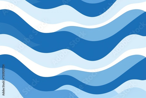 Minimalistic Blue and White Wavy Lines Abstract Design - Generative AI photo