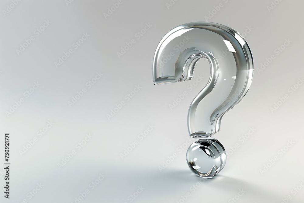 Shiny glass or plastic question mark on a simple background. Shiny glass or plastic question mark on a simple background.