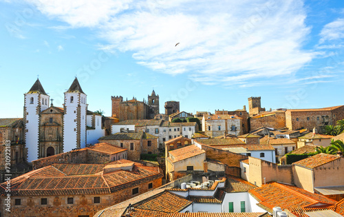 Cityscape of Caceres, Unesco World Heritage City. Extremadura Region, Spain