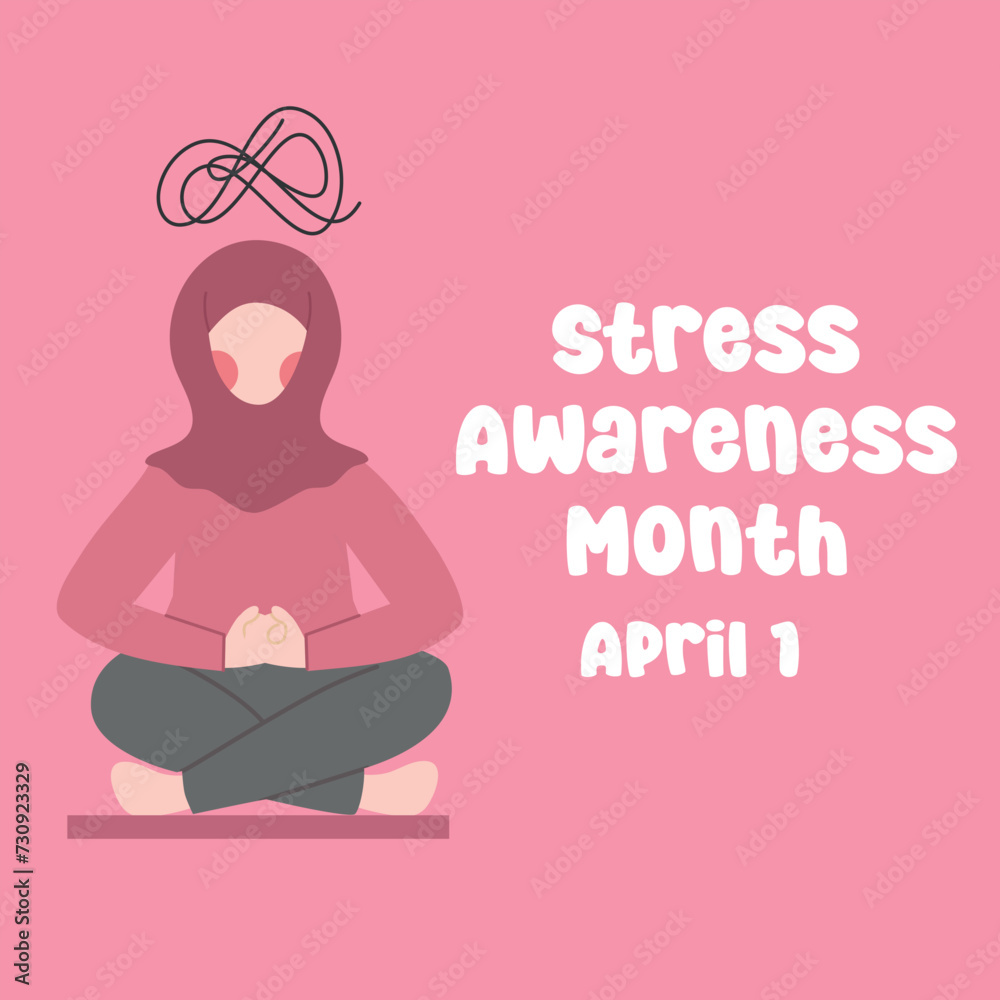 vector graphic of Stress Awareness Month ideal for Stress Awareness Month celebration. vector graphic of Stress Awareness Month ideal for Stress Awareness Month celebration.
