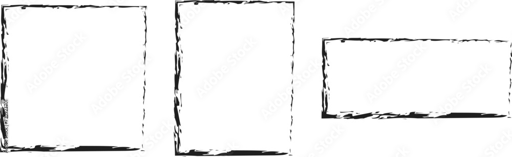 Rectangle borders collections. Grunge square and rectangle frames. Vector illustration Rectangle borders collections. Grunge square and rectangle frames. Vector illustration