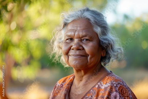Woman with grey hair wearing a smile on her face.