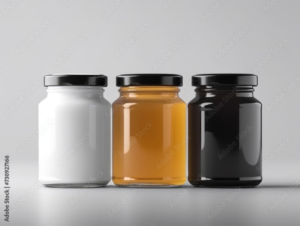 Isolated Honey Jar Mock-Up With Blank Label Isolated Honey Jar Mock-Up With Blank Label