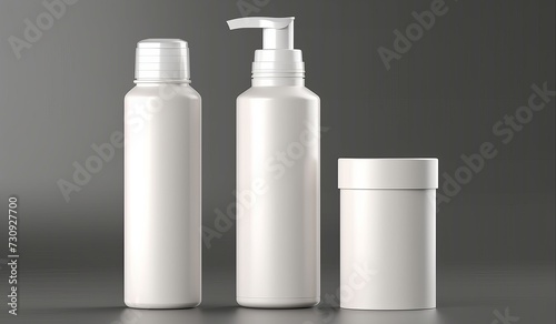 white cosmetic cream container and tube for cream, ointment, toothpaste, lotion Mock up bottle. Gel, powder, balsam. Soap pump. Containers for bulk mixtures.