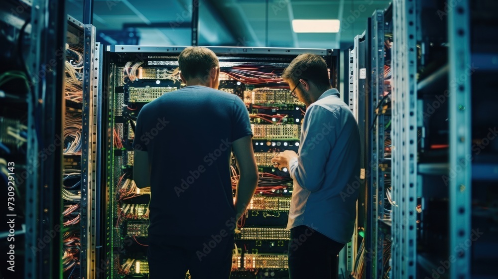 IT specialists at server room, repair servers IT specialists at server room, repair servers