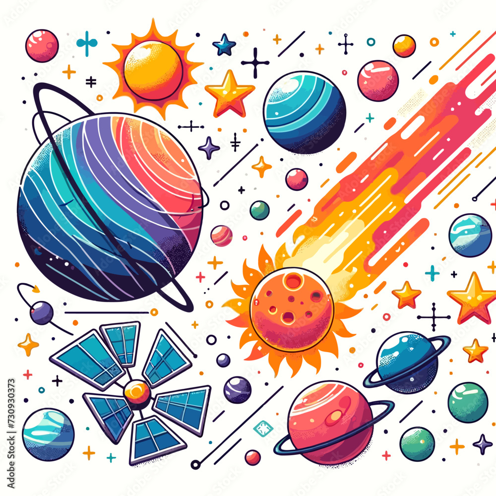 Obraz premium Vector Space Elements