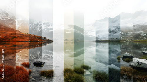 vertical segmented images of abstract landscapes © Lin_Studio