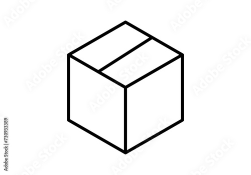 Icono negro de una caja cerrada en fondo blanco.