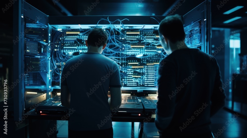 IT specialists at server room, repair servers IT specialists at server room, repair servers