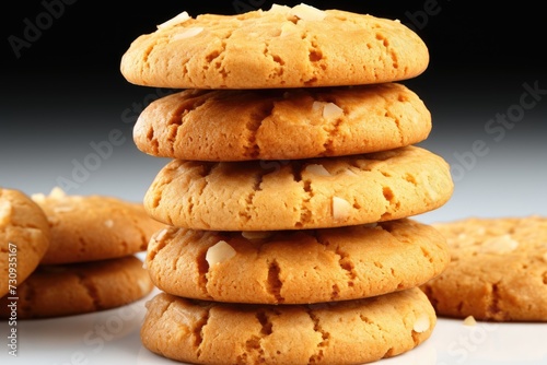 sweet almond cookies on the table professional advertising food photography photo