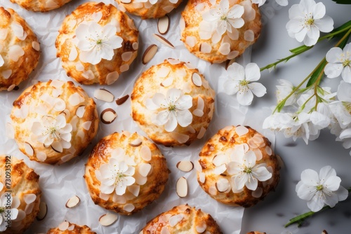 sweet almond cookies on the table professional advertising food photography photo