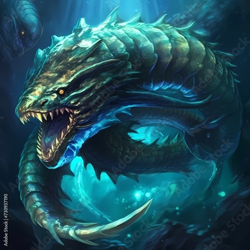 Majestic Sea Serpent Illustration © RobertGabriel