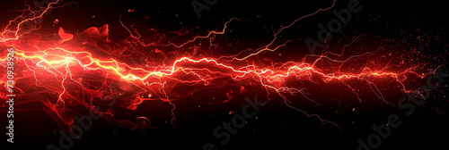 Lightning illustration, colorful wide format image on black background.  photo