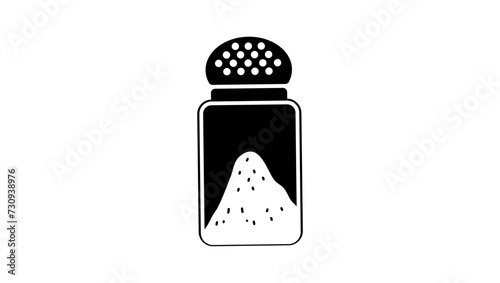 Bottle for Salt, black isolated silhouette