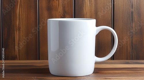 Top view of a white mug mockup on a solid background