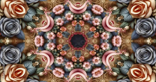 Mesmerizing Floral Patterns 4K Kaleidoscope Rose Video