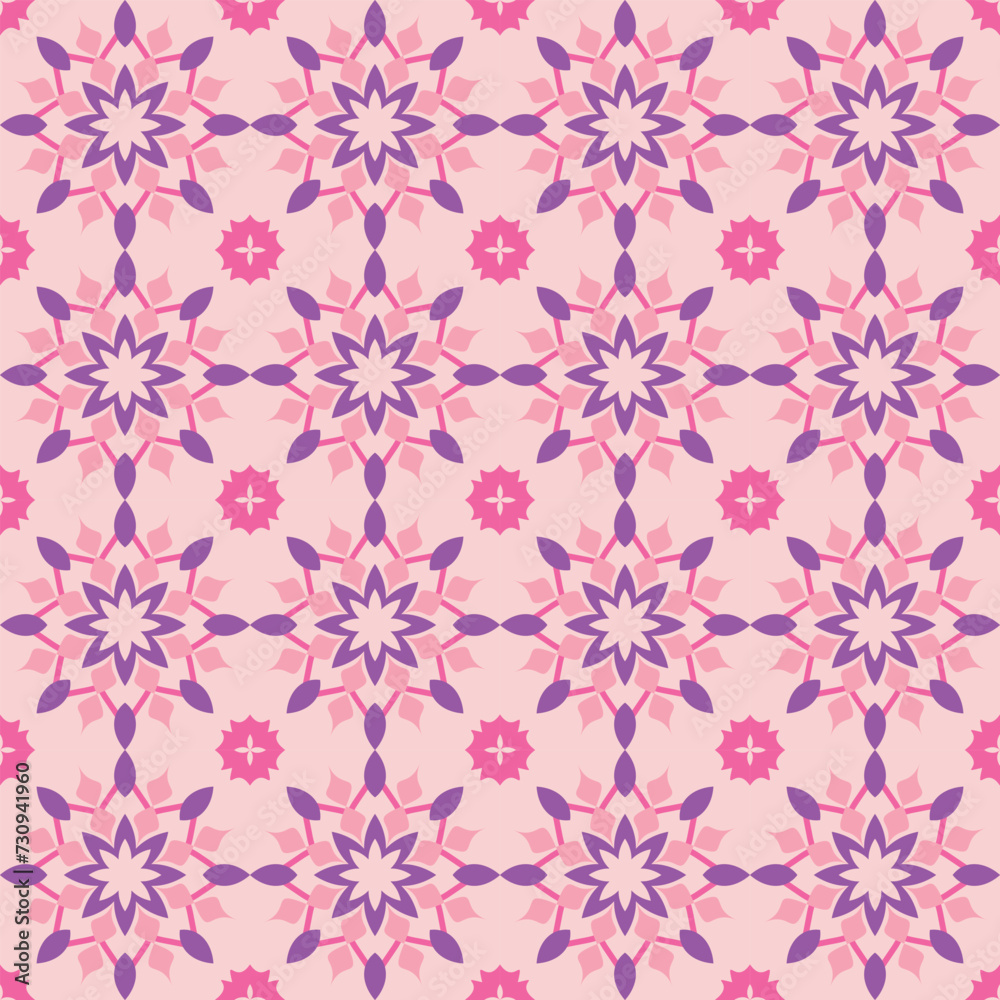 Geometric Pastel Floral Pattern Design