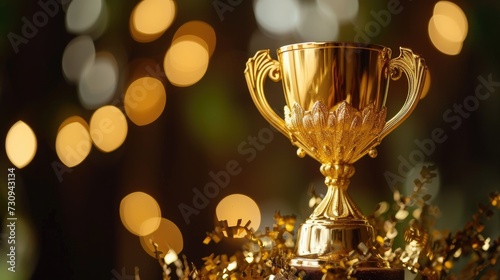 Gleaming gold trophy for triumph