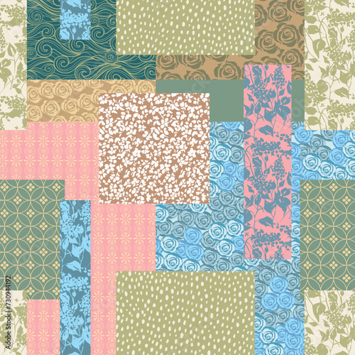 Contemporary Art Patchwork Seamless Design