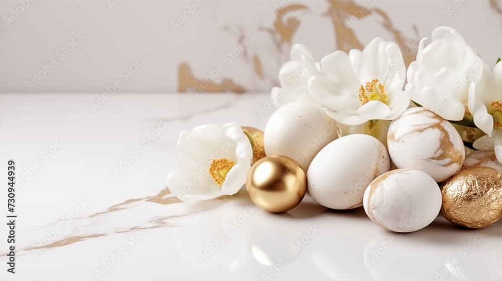 easter cake and colored egg realistic holiday background