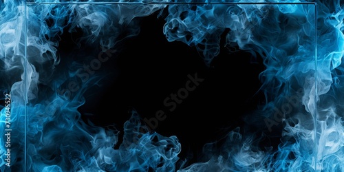 Azure Abyss: A Black-Hearthed Frame of Wispy Blue Smoke. Midnight Mirage: A Black-Centered Frame of Swirling Blue Smoke.