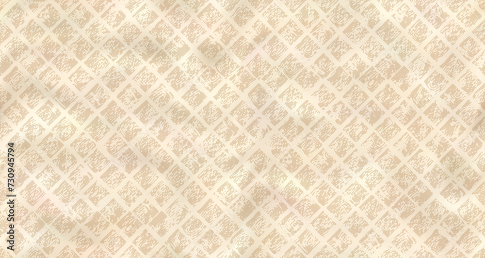 Waffle towel with diagonal seamless pattern of noisy texture in colors of natural linen. Vector cotton fabric bg. Blank kitchen cloth, napkin or tablecloth Waffle towel with diagonal seamless pattern of noisy texture in colors of natural linen. Vector cotton fabric bg. Blank kitchen cloth, napkin or tablecloth