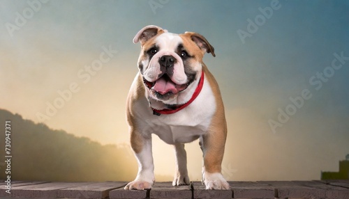 happy bulldog standing