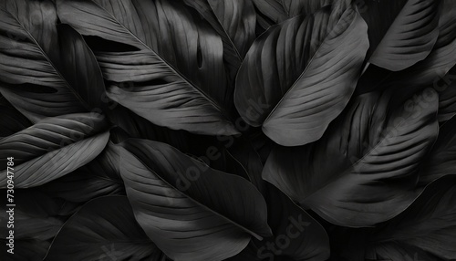 textures of abstract black leaves for tropical leaf background flat lay dark nature concept tropical leaf digital ai © Ashley