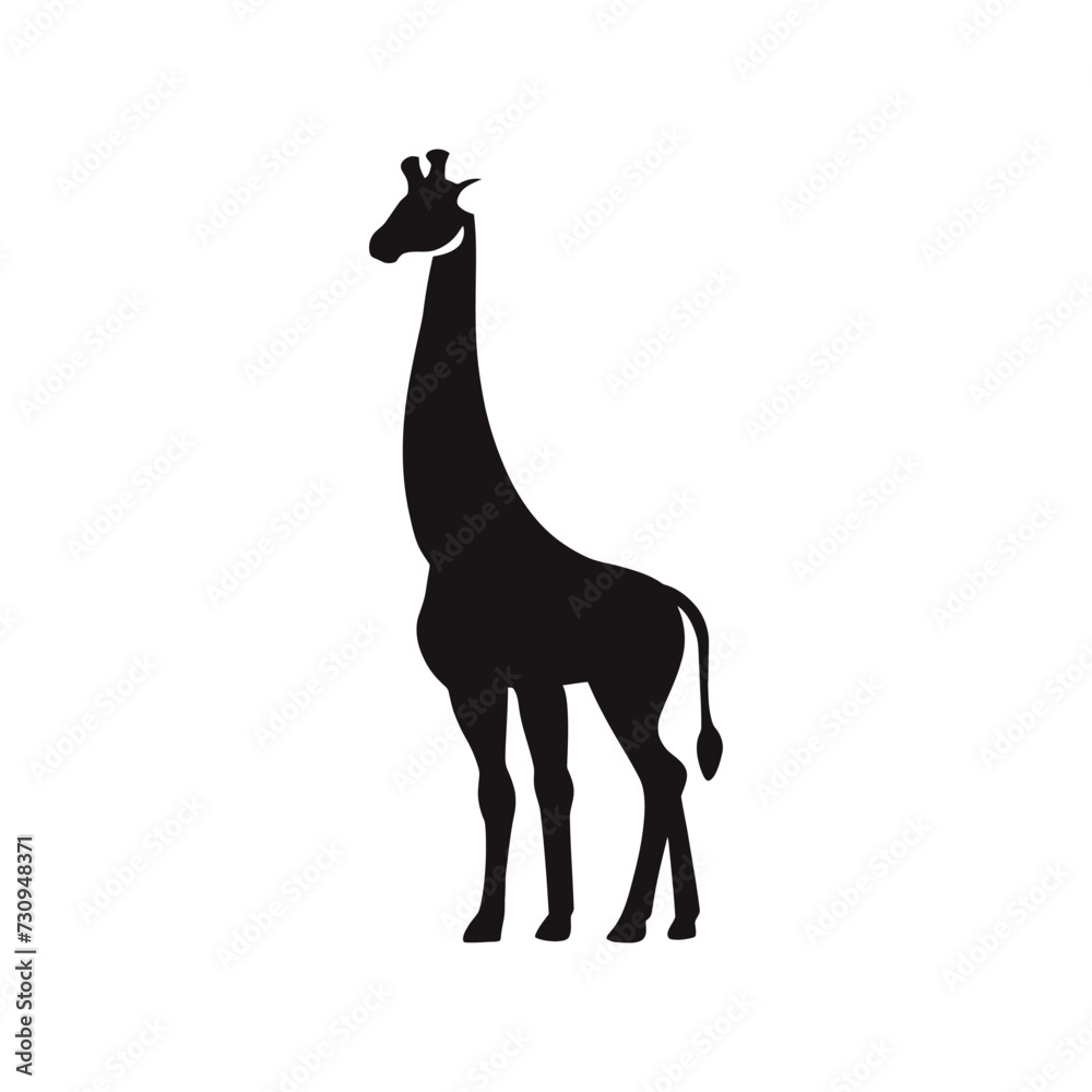 Fototapeta premium Giraffe vector silhouette