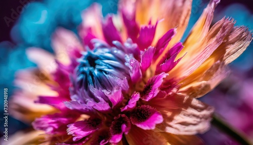 macro close up photography of vibrant color flower as a creative abstract background generative ai
