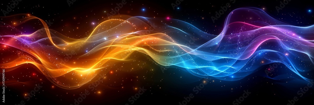 Cosmic Dance of Neon Waves: An Abstract Representation of Interstellar Energies Cosmic Dance of Neon Waves: An Abstract Representation of Interstellar Energies