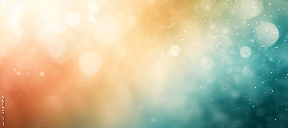 Abstract mint green, peach orange, and white silver bokeh background with blurred lights for design Abstract mint green, peach orange, and white silver bokeh background with blurred lights for design