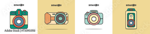 Camera vector collection. Illustration design for business. Stock vector.