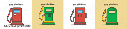 Gas station vector collection. Illustration design for business. Stock vector.